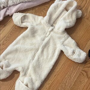 Hanna Andersson White Fleece Baby Bunting